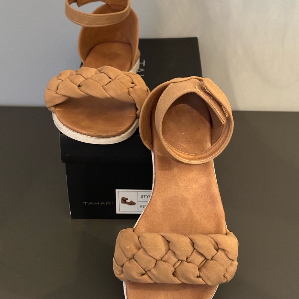 Tahari Children’s Tan Braided Sandals